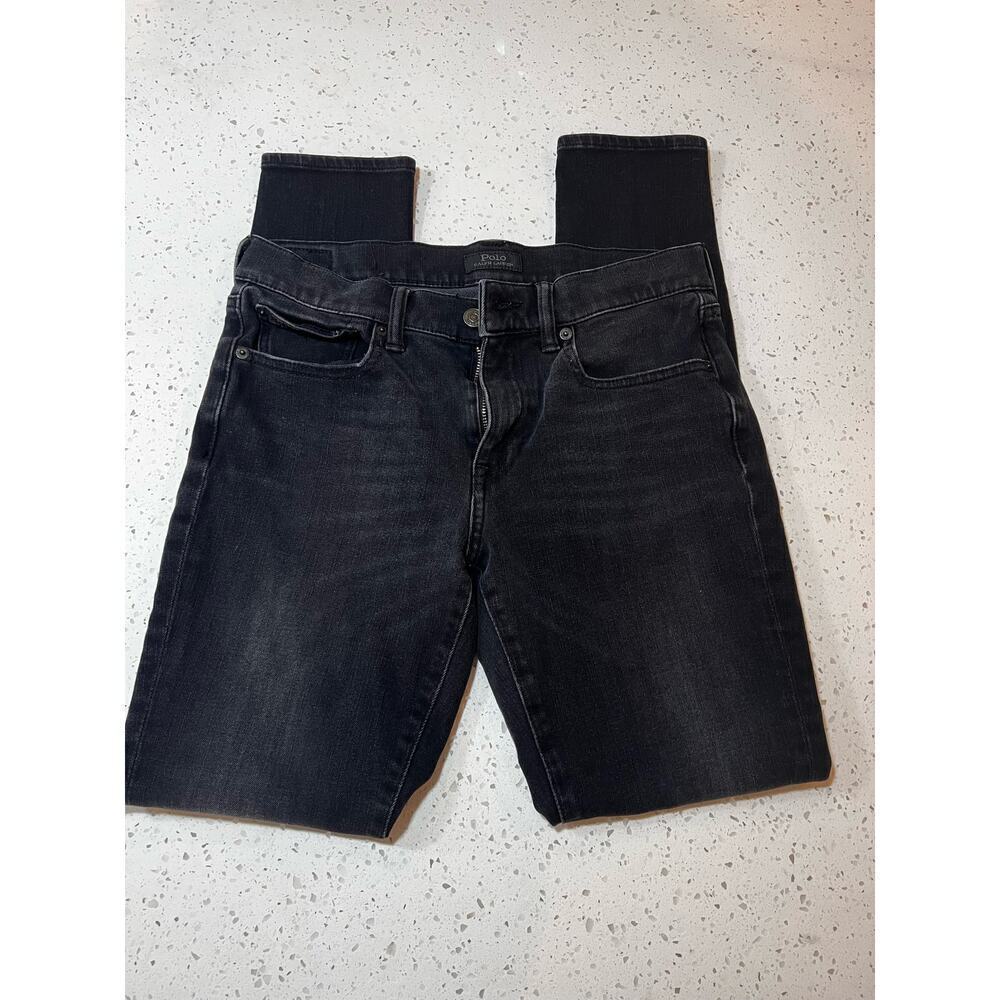 POLO ralph Lauren black THE TOMPKINS skinny jeans size 28"